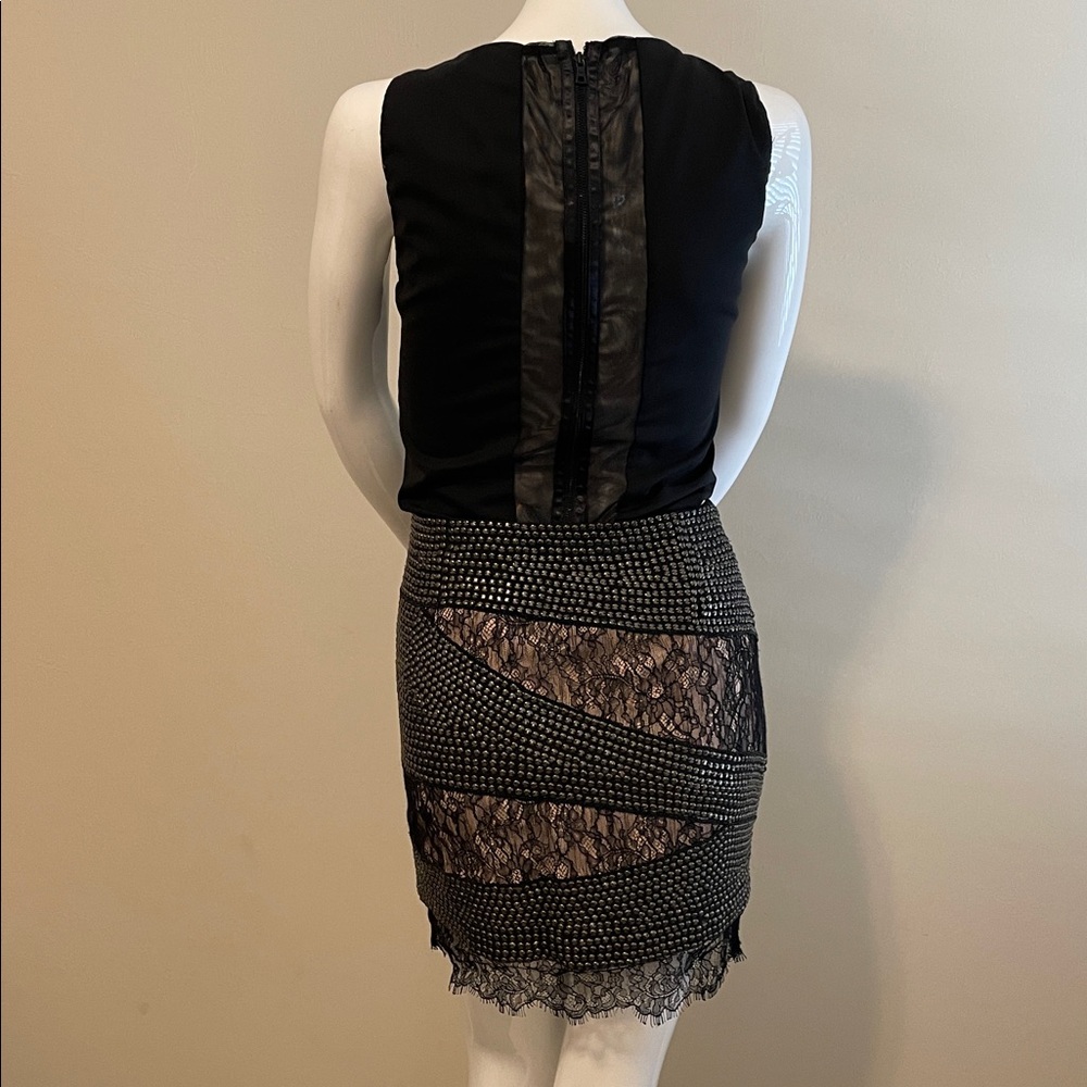 Haute Hippie Silk Lace Studded Geometric Mini Skirt M NWOT - Picture 10 of 12